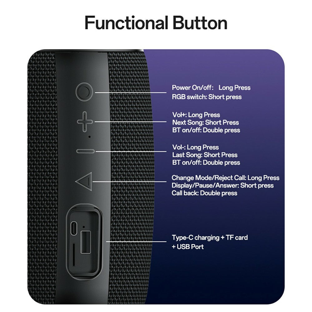 YESIDO YSW39 Bluetooth Speaker – 20W Sound, RGB Lighting