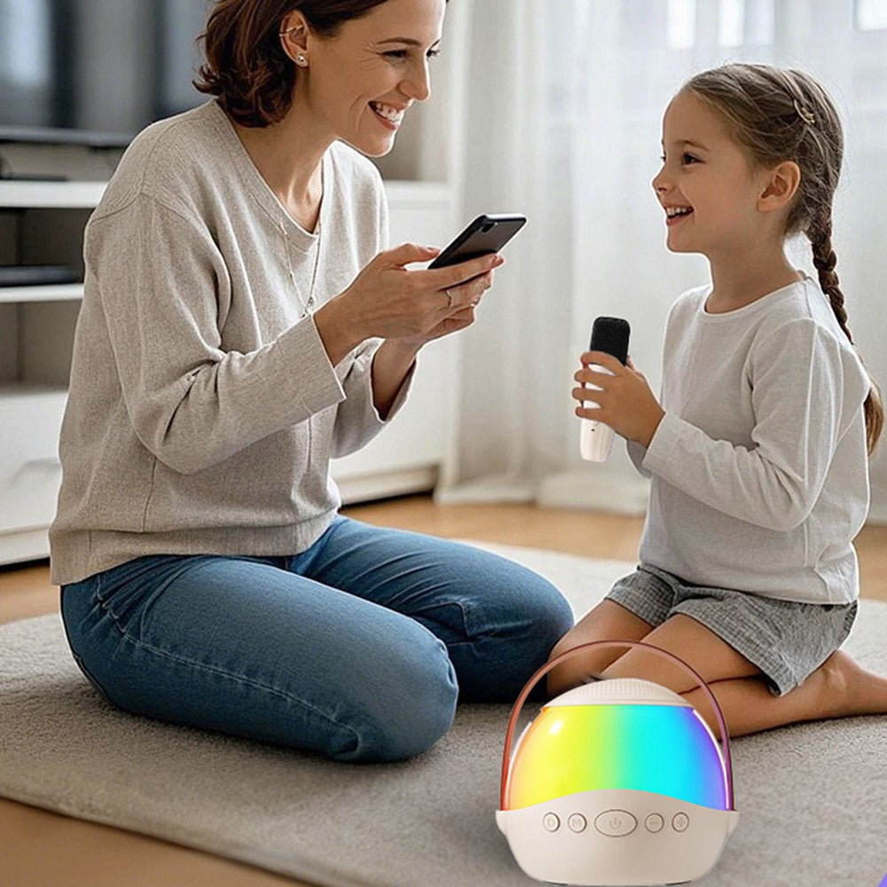 P9 Portable Karaoke Speaker – RGB Light, 2 Wireless Microphones