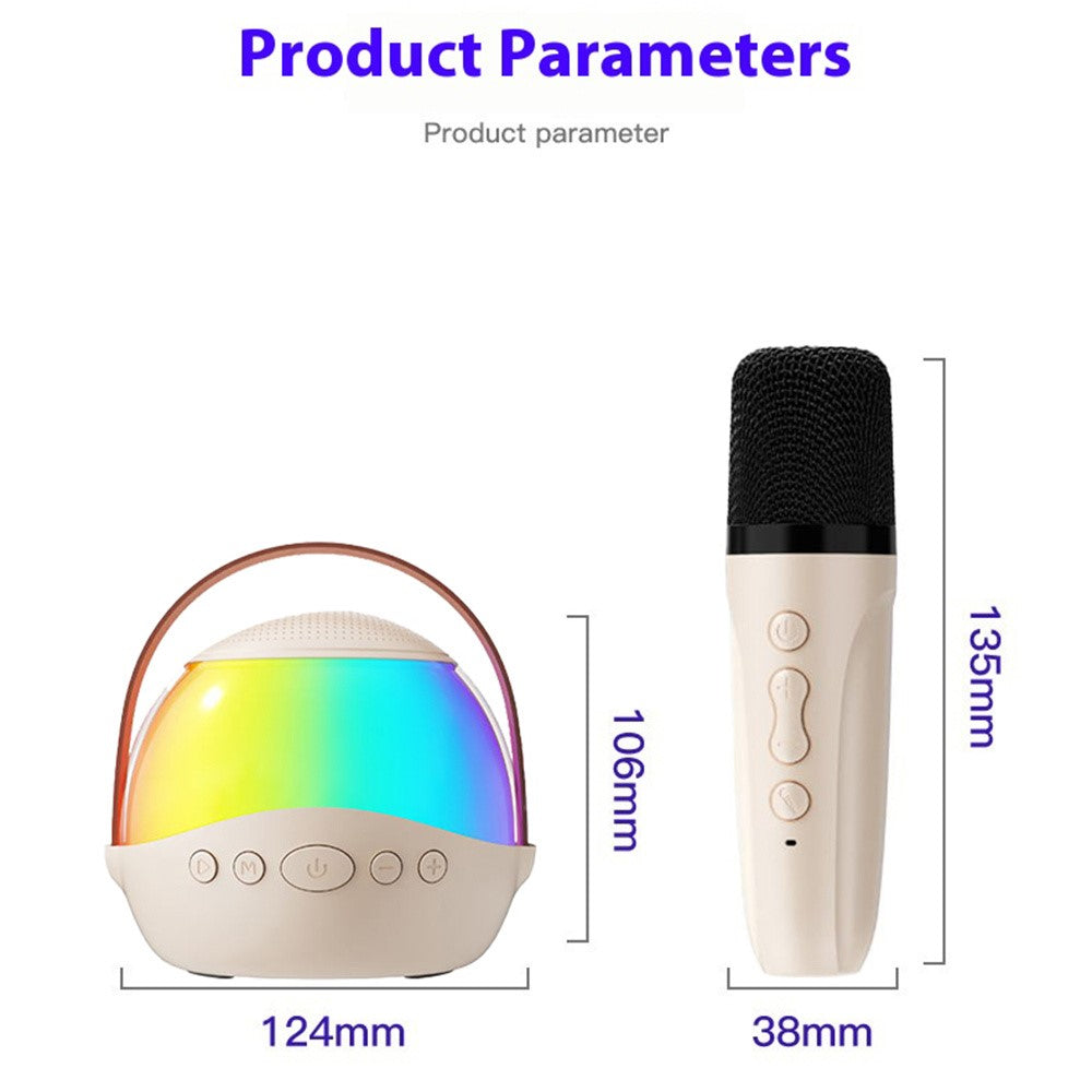 P9 Portable Karaoke Speaker – RGB Light, 2 Wireless Microphones