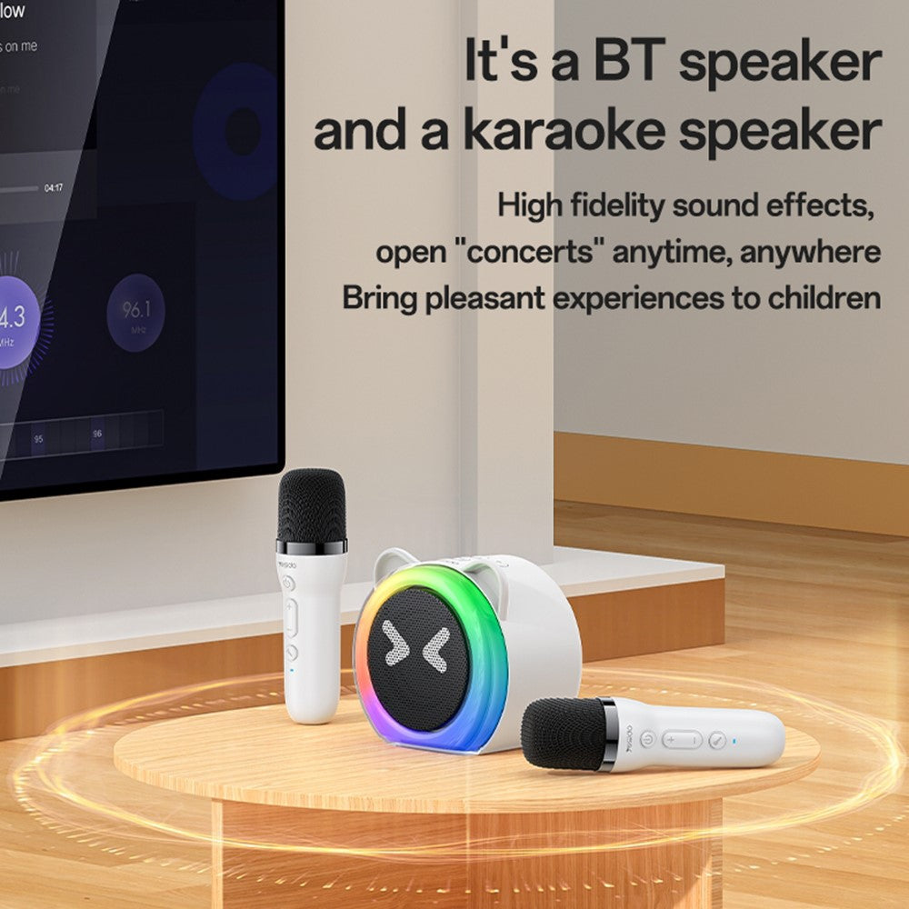 YESIDO YSW36 Kids Karaoke Speaker – Cute Ears Design, Dual Microphone