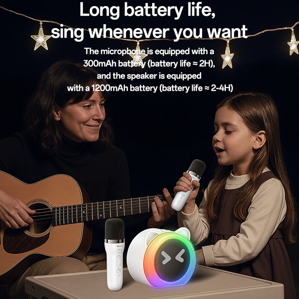 YESIDO YSW36 Kids Karaoke Speaker – Cute Ears Design, Dual Microphone