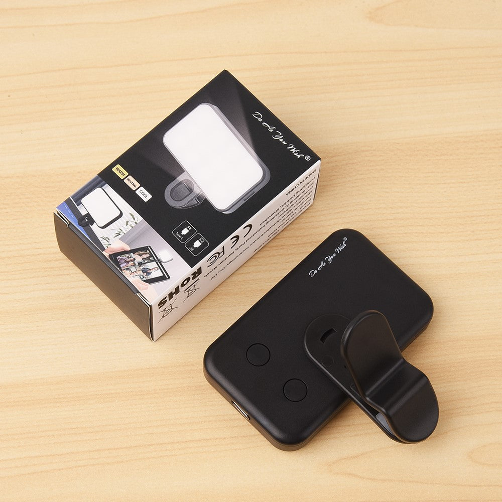DO AS YOU WISH Mini Clip-on Light 24 LED Rechargeable Battery Adjustable Color Temperature Portable Fill Lamp