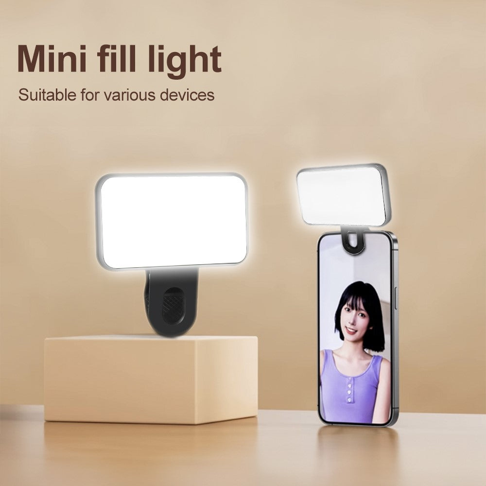 DO AS YOU WISH Mini Clip-on Light 24 LED Rechargeable Battery Adjustable Color Temperature Portable Fill Lamp
