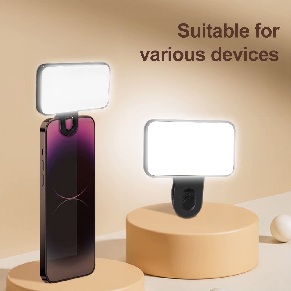 DO AS YOU WISH Mini Clip-on Light 24 LED Rechargeable Battery Adjustable Color Temperature Portable Fill Lamp