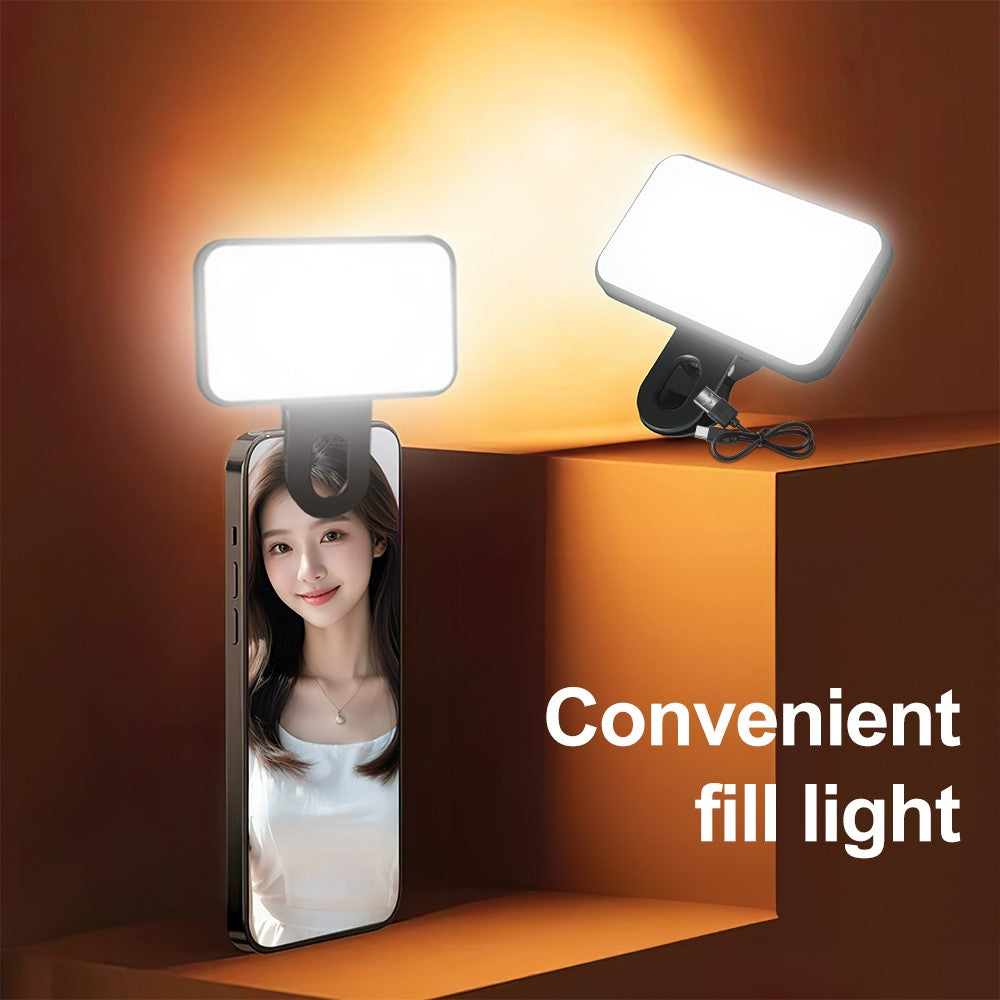 DO AS YOU WISH Mini Clip-on Light 24 LED Rechargeable Battery Adjustable Color Temperature Portable Fill Lamp