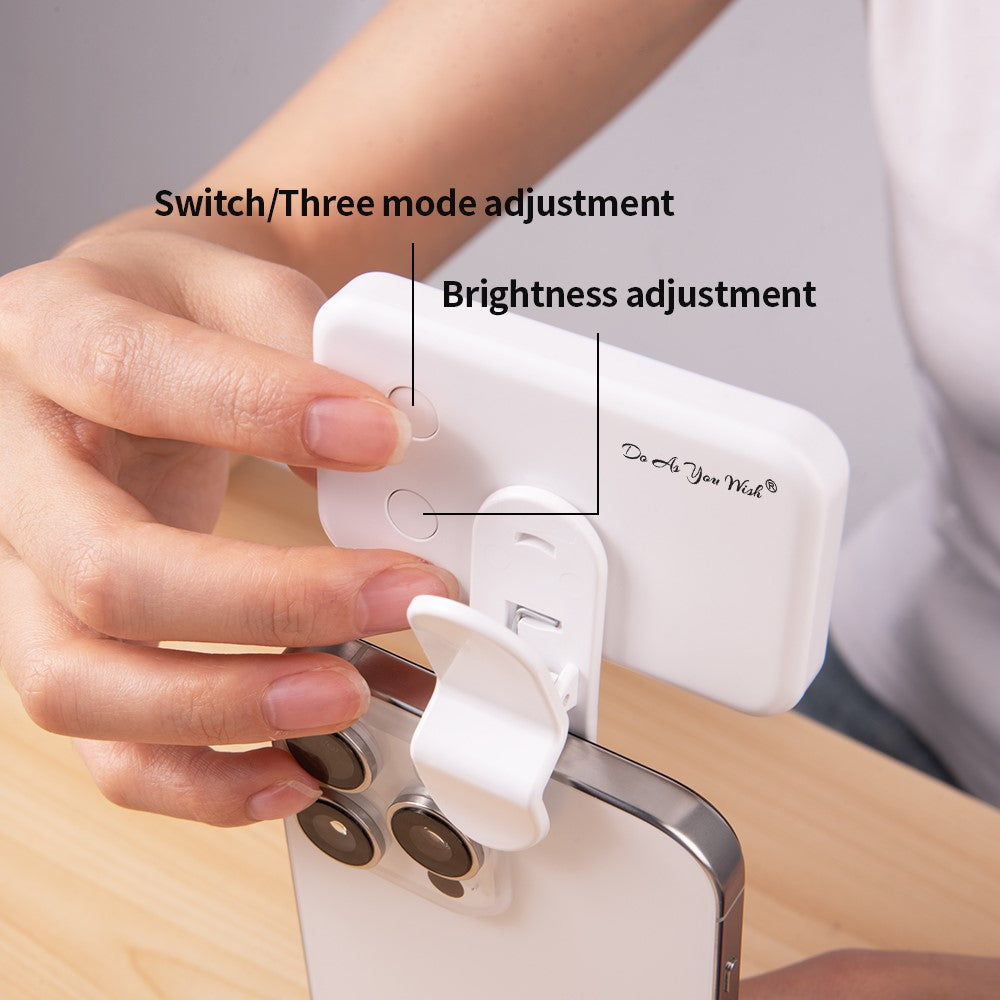 DO AS YOU WISH Mini Clip-on Light 24 LED Rechargeable Battery Adjustable Color Temperature Portable Fill Lamp
