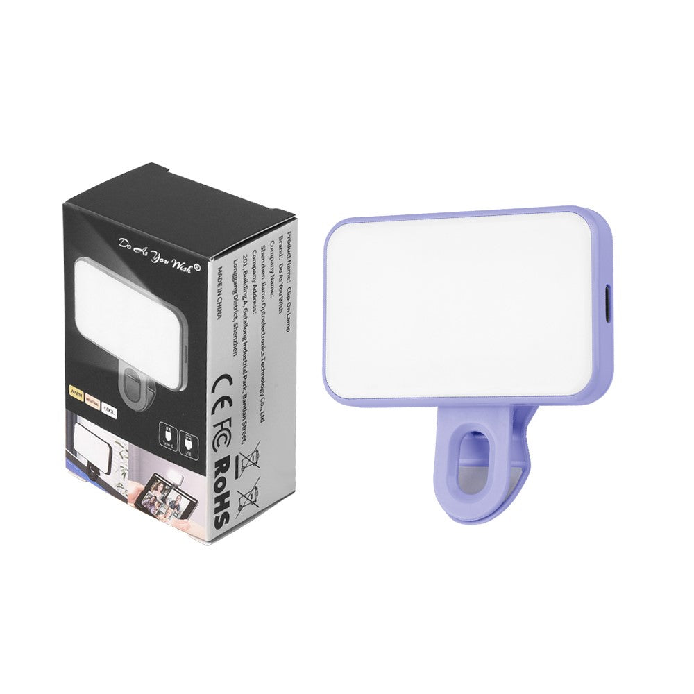 DO AS YOU WISH Mini Clip-on Light 24 LED Rechargeable Battery Adjustable Color Temperature Portable Fill Lamp