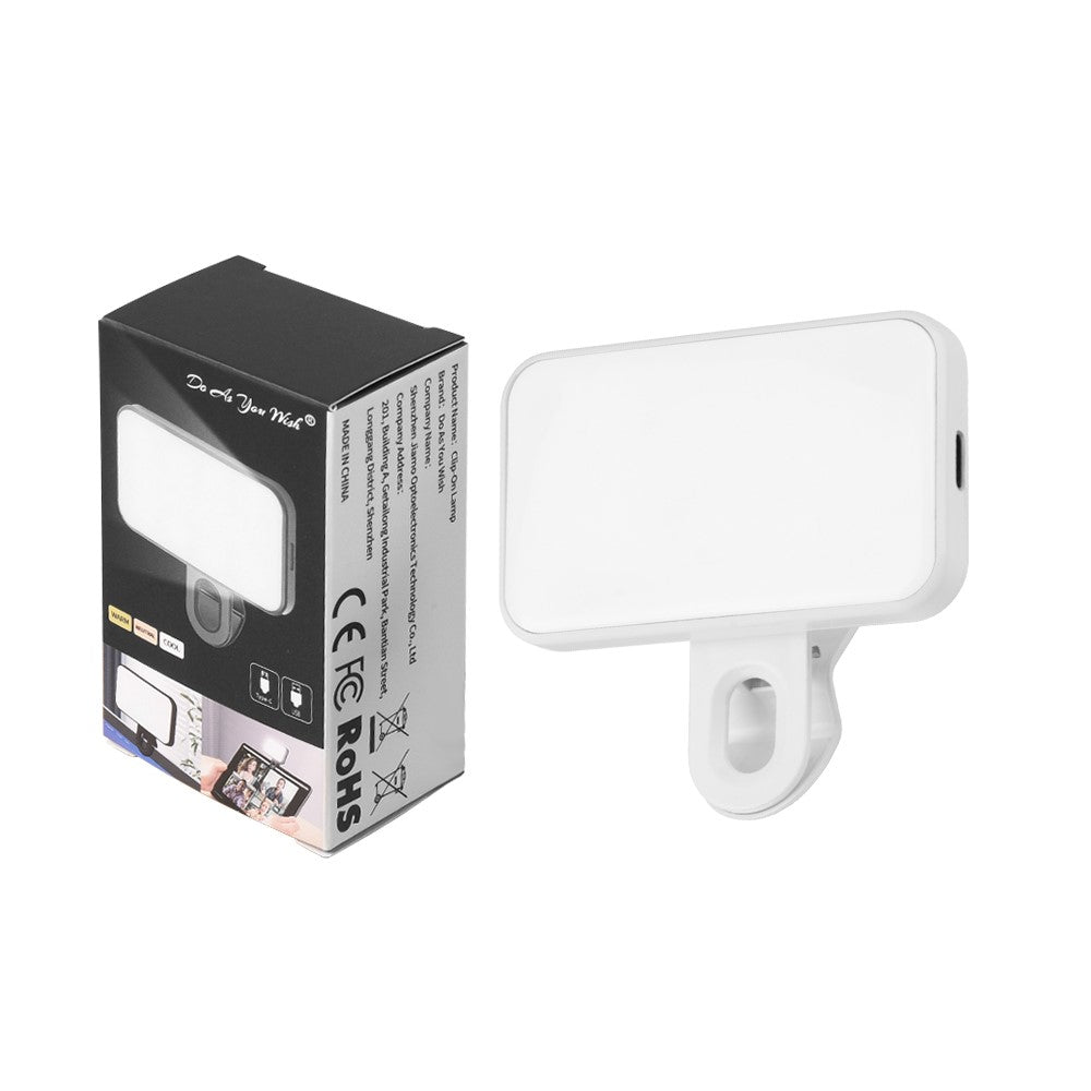 DO AS YOU WISH Mini Clip-on Light 24 LED Rechargeable Battery Adjustable Color Temperature Portable Fill Lamp