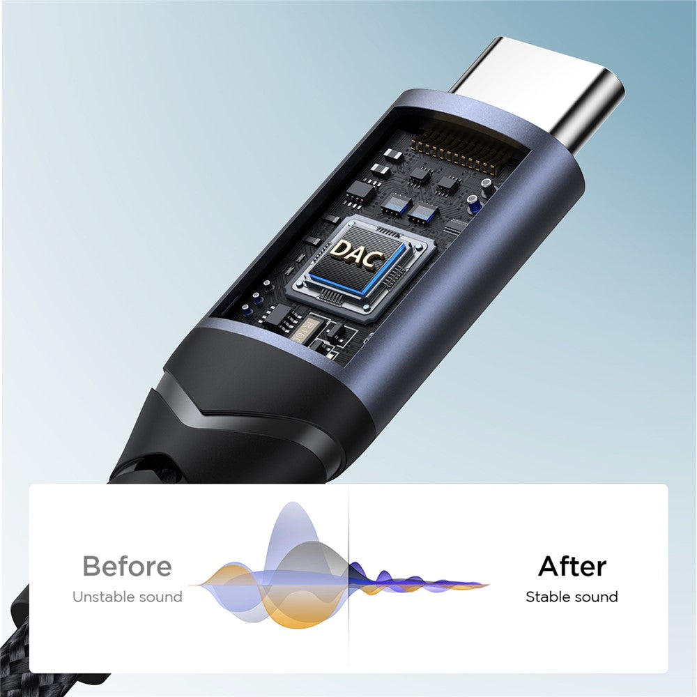 JOYROOM SY-C01 Type-C to 3.5mm Headphone Jack Adapter Audio Dongle Cable for Android Phone