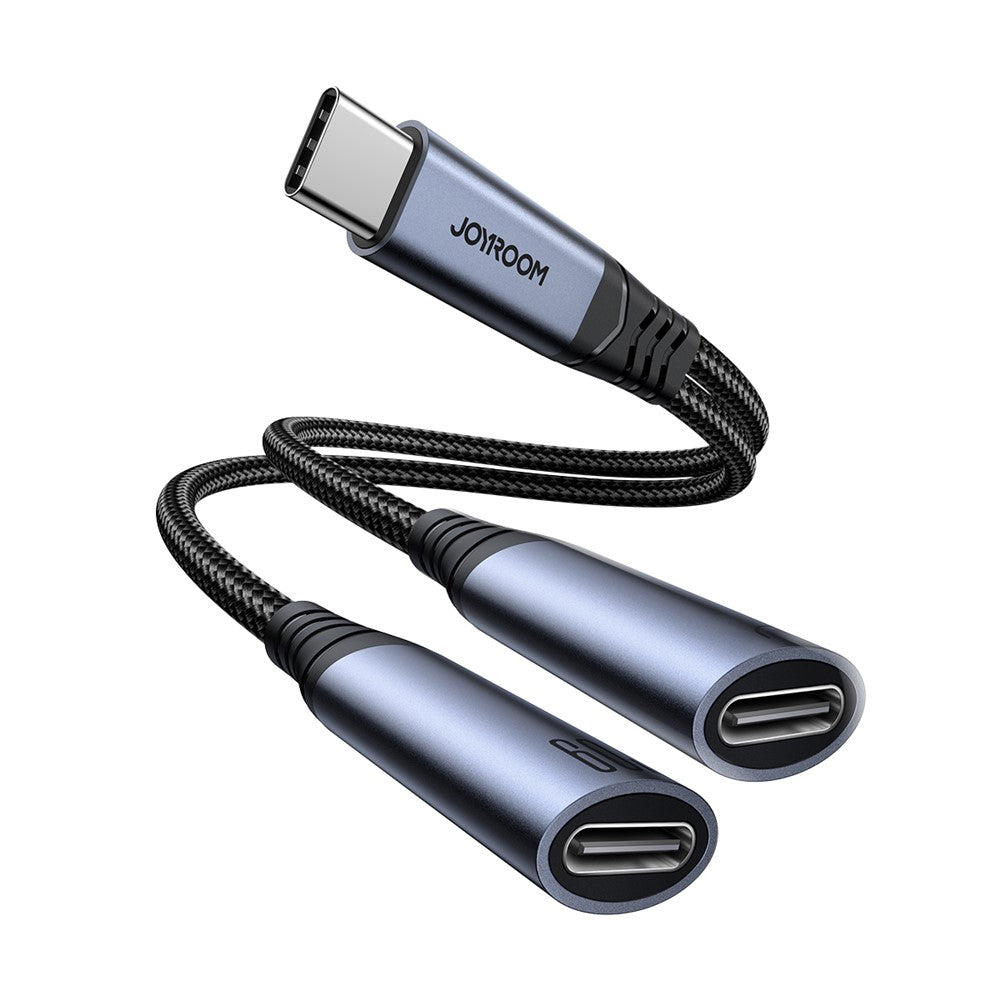 JOYROOM SY-C03 Type-C to Dual Type-C Audio Connector PD 60W Fast Charging Adapter Splitter