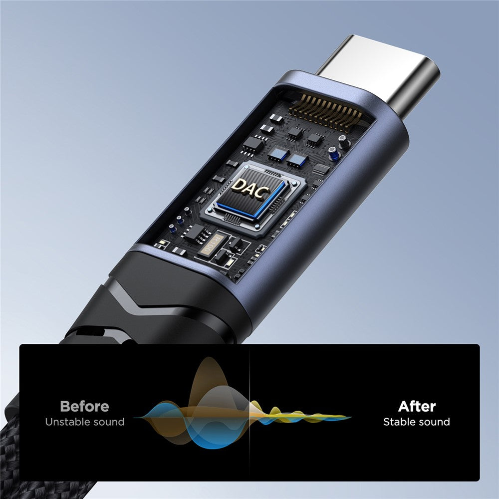 JOYROOM SY-C03 Type-C to Dual Type-C Audio Connector PD 60W Fast Charging Adapter Splitter