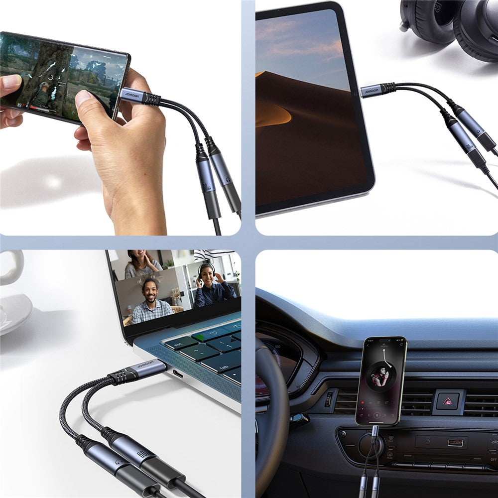 JOYROOM SY-C03 Type-C to Dual Type-C Audio Connector PD 60W Fast Charging Adapter Splitter