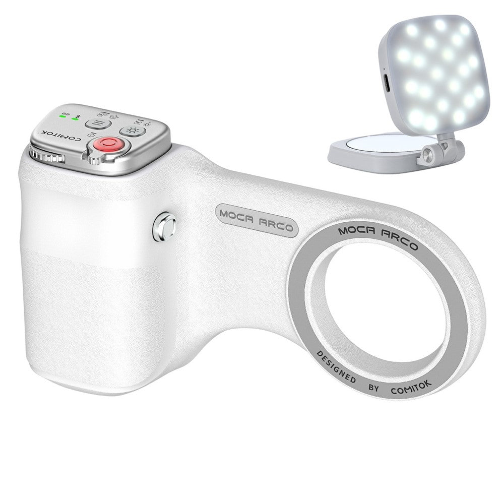 MOCA ARCO Phone Grip Handle with Remote Controller Magnetic Stand LED Light for iPhone iOS Compatible