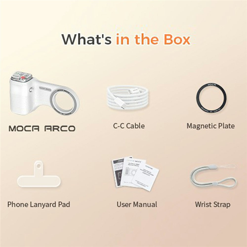 MOCA ARCO Phone Grip Handle with Remote Controller Magnetic Stand LED Light for iPhone iOS Compatible