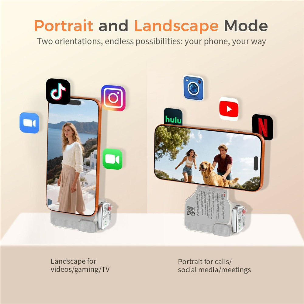 MOCA ARCO Phone Grip Handle with Remote Controller Magnetic Stand LED Light for iPhone iOS Compatible
