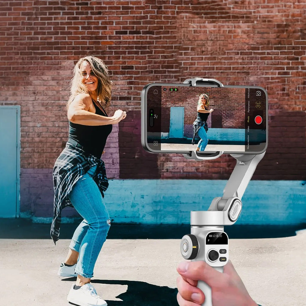 AOCHUAN X2 OLED Screen Gimbal Stabilizer for Smartphone AI Tracking 3-Axis Handheld Phone Stabilizer with Extension Rod