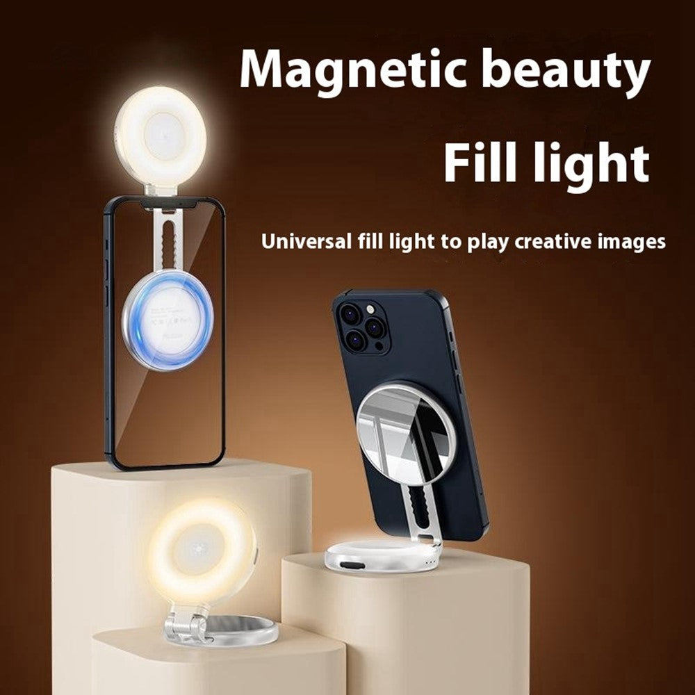 TELESIN S5-BGD-01 Phone Magnetic Beauty Fill Light Selfie Mirror Rotatable Pocket Light