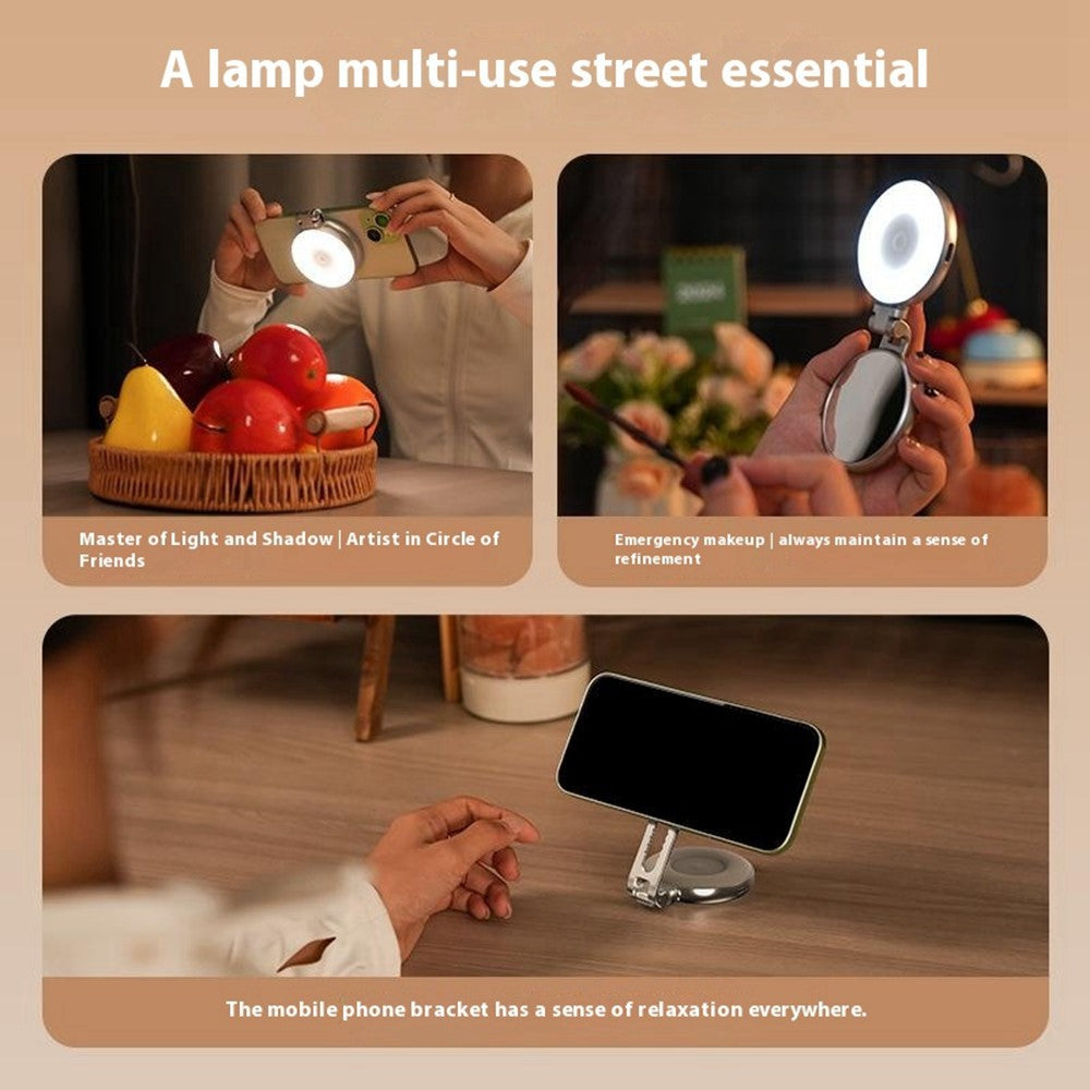 TELESIN S5-BGD-01 Phone Magnetic Beauty Fill Light Selfie Mirror Rotatable Pocket Light