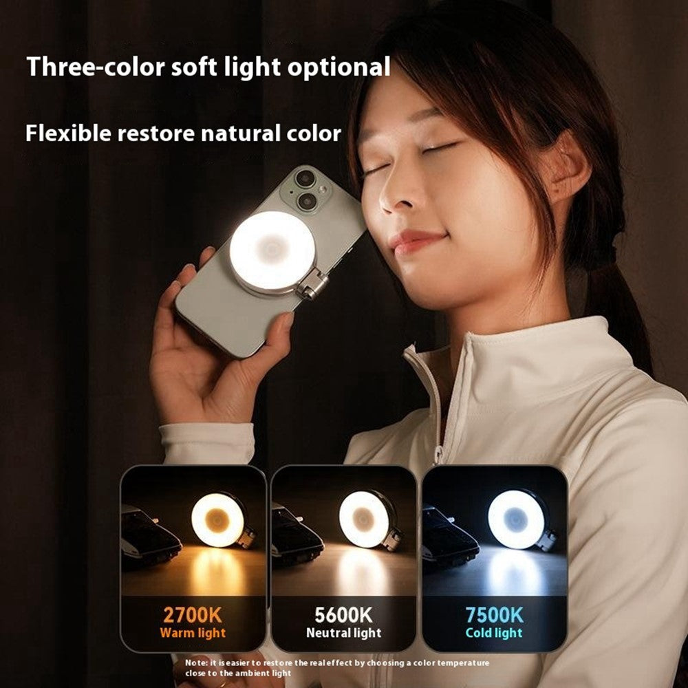 TELESIN S5-BGD-01 Phone Magnetic Beauty Fill Light Selfie Mirror Rotatable Pocket Light
