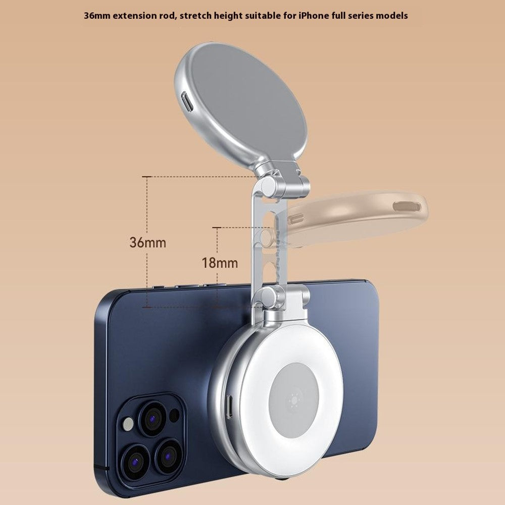 TELESIN S5-BGD-01 Phone Magnetic Beauty Fill Light Selfie Mirror Rotatable Pocket Light