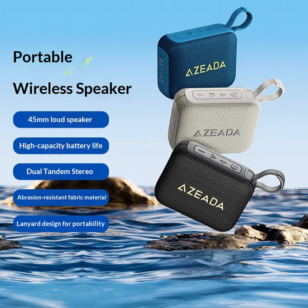 AZEADA AZ-S01 Waterproof Bluetooth Speaker – Fabric Design, TWS Pairing