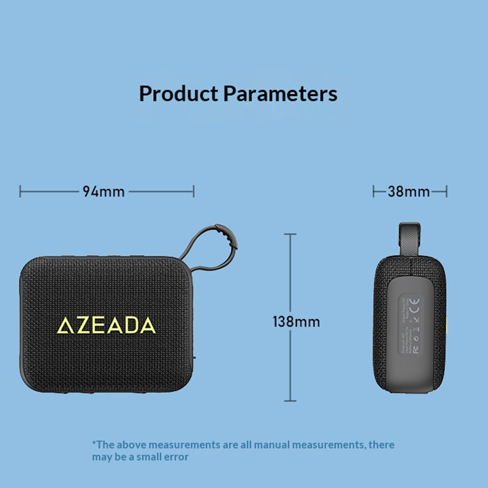 AZEADA AZ-S01 Waterproof Bluetooth Speaker – Fabric Design, TWS Pairing