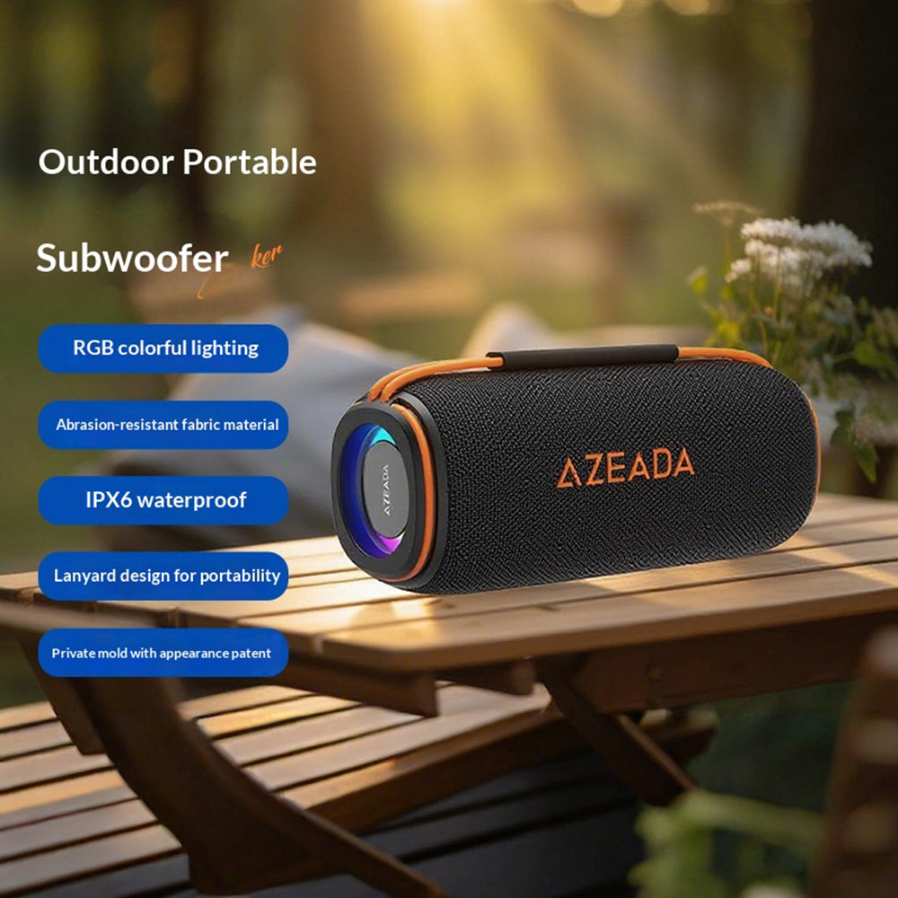 AZEADA AZ-S06 Waterproof Bluetooth Speaker – 30W Sound, RGB Light