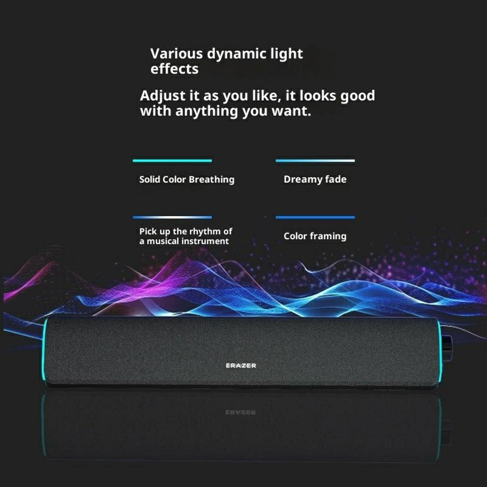 ERAZER W05 Desktop Gaming Speakers – RGB LED, Dual Driver, 8W Sound