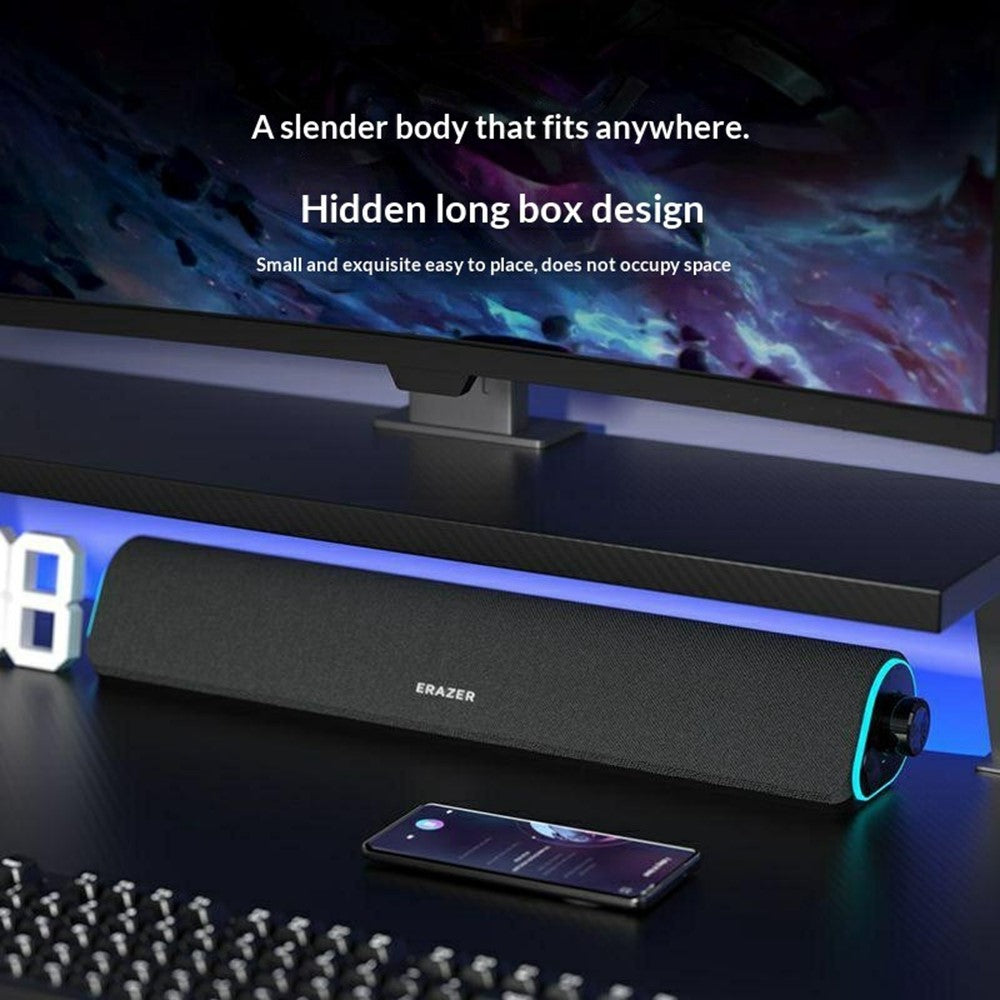 ERAZER W05 Desktop Gaming Speakers – RGB LED, Dual Driver, 8W Sound