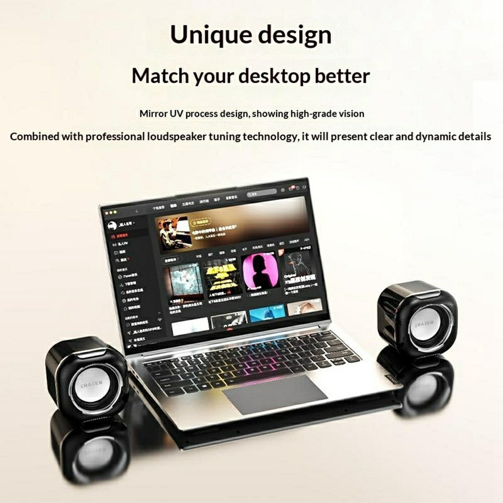 ERAZER A300 Desktop Computer Speakers – Compact Stereo Sound, USB Powered