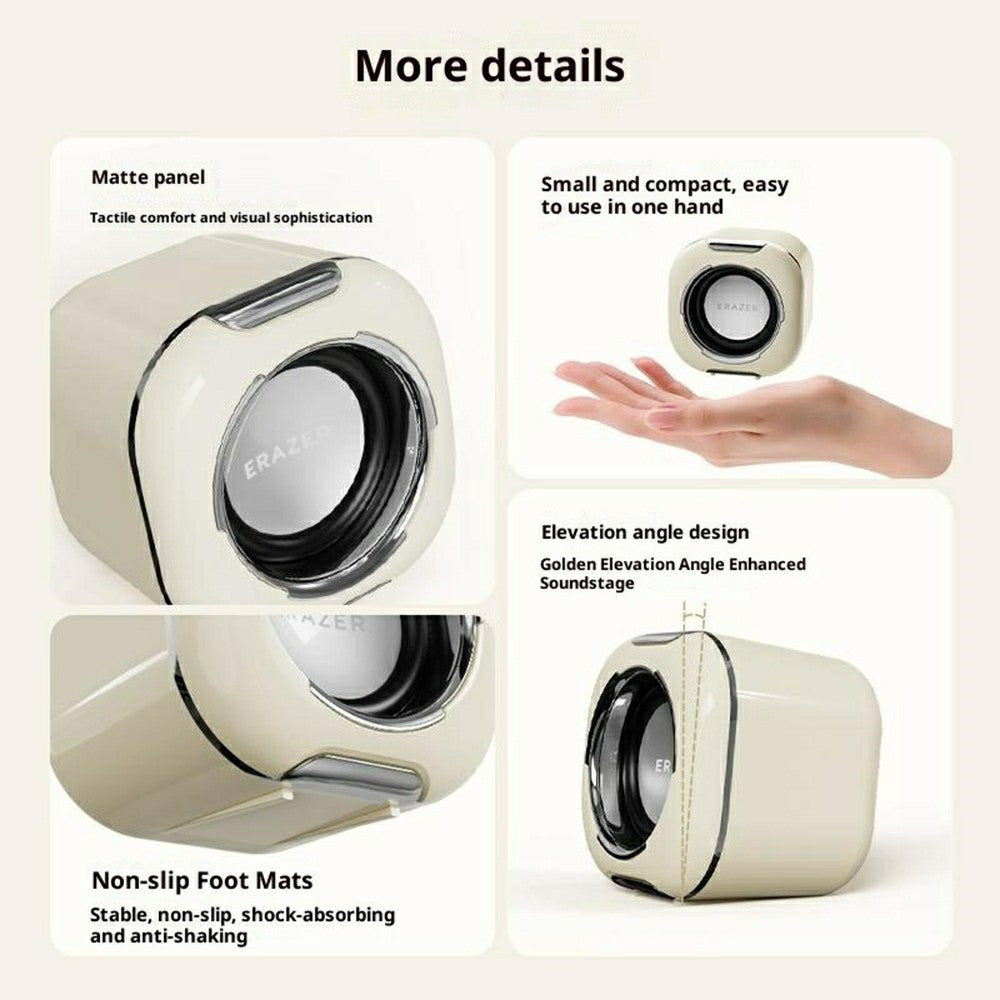 ERAZER A300 Desktop Computer Speakers – Compact Stereo Sound, USB Powered