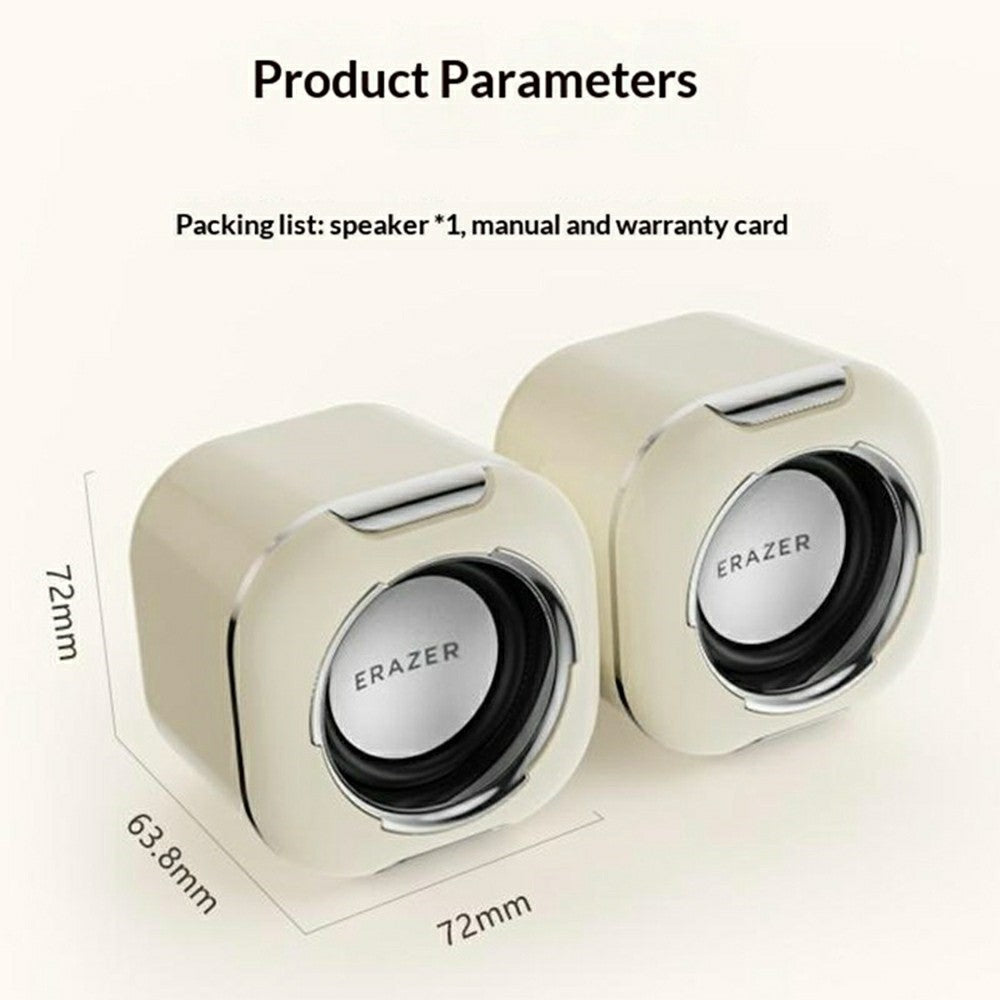 ERAZER A300 Desktop Computer Speakers – Compact Stereo Sound, USB Powered