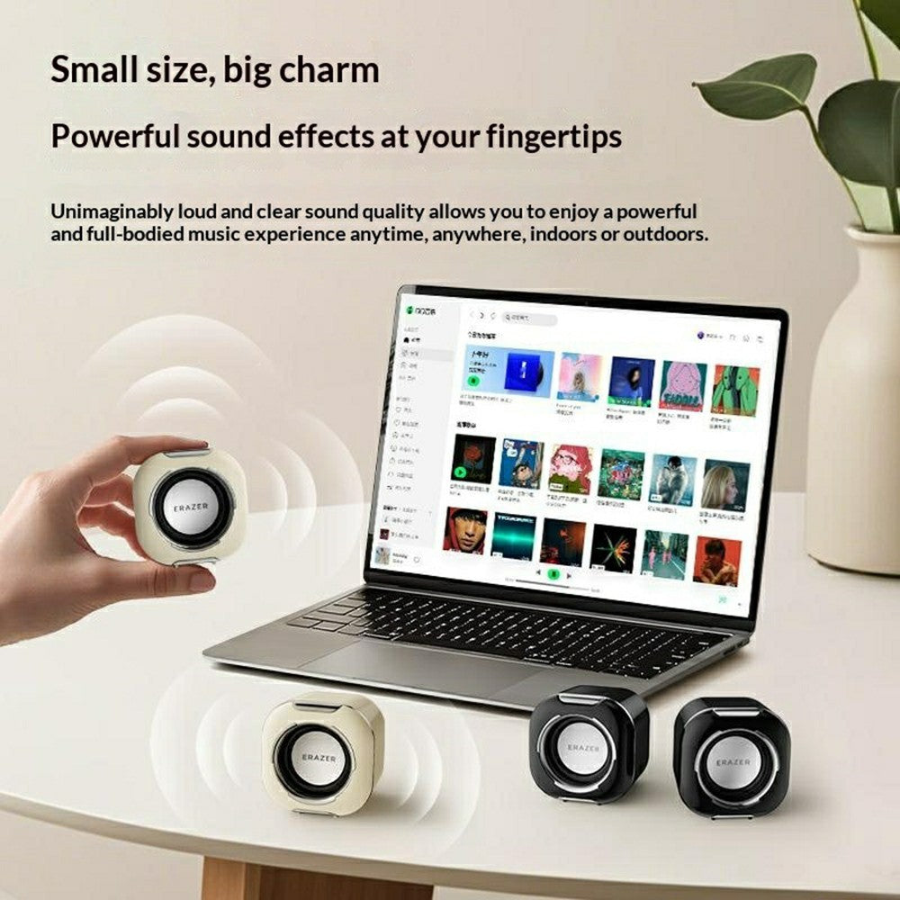 ERAZER A300 Desktop Computer Speakers – Compact Stereo Sound, USB Powered