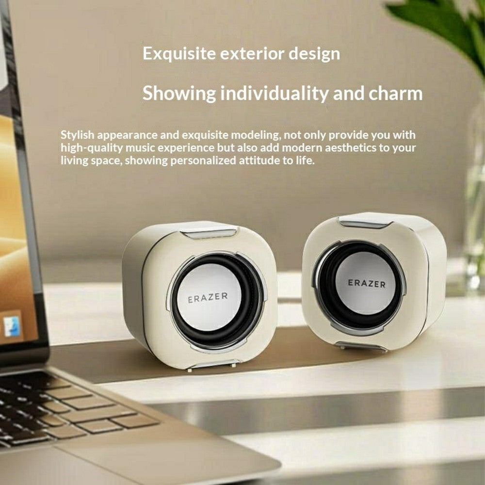 ERAZER A300 Desktop Computer Speakers – Compact Stereo Sound, USB Powered
