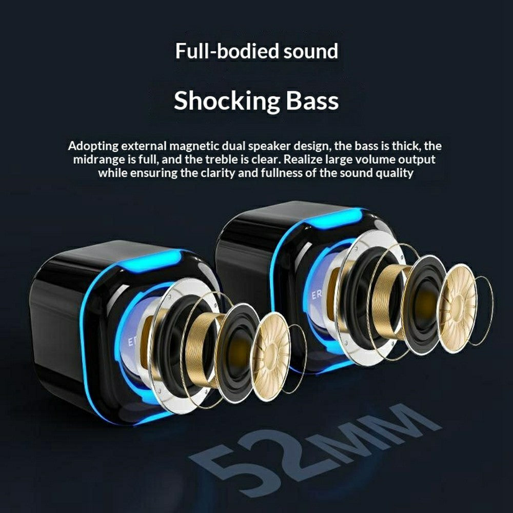 ERAZER A300Pro Desktop Computer Speakers – LED Lighting, USB Powered
