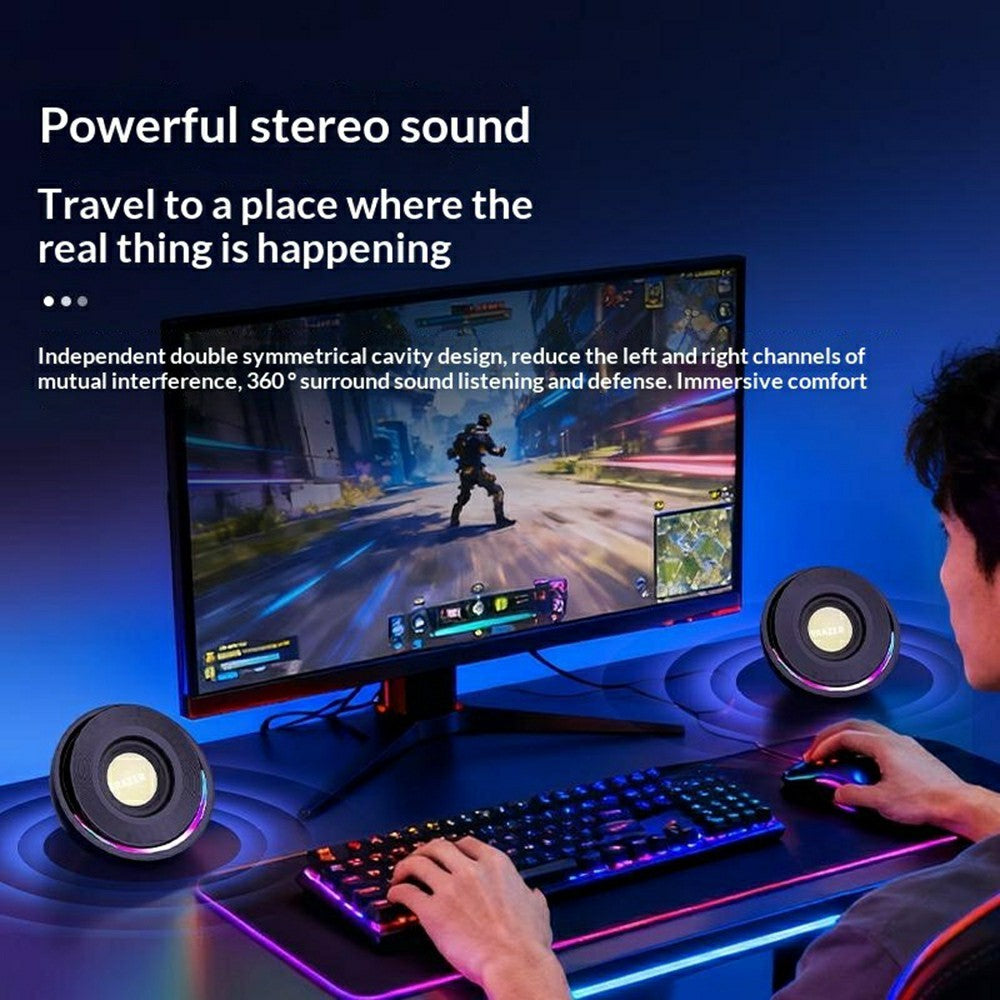 ERAZER A500 Desktop PC Speakers – RGB Light, 10W Bluetooth & USB