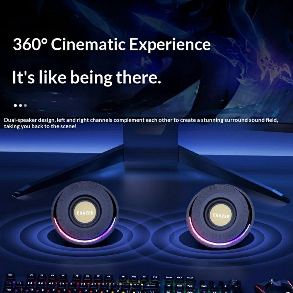 ERAZER A500 Desktop PC Speakers – RGB Light, 10W Bluetooth & USB