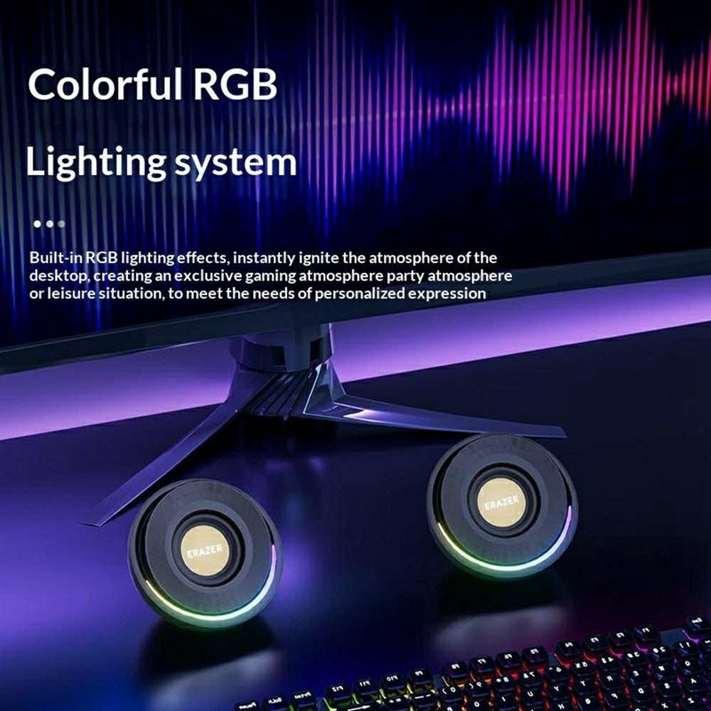 ERAZER A500 Desktop PC Speakers – RGB Light, 10W Bluetooth & USB