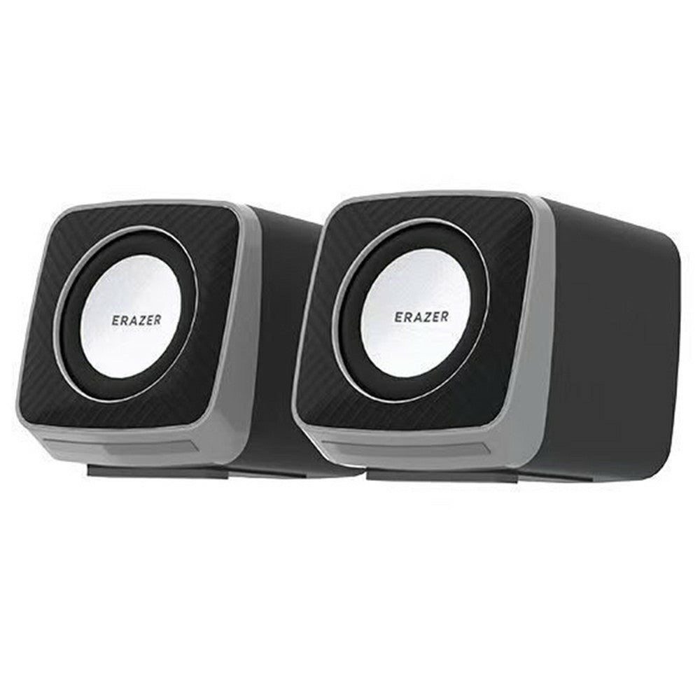 ERAZER A200 Desktop Computer Speakers – 7-Color LED, Metal Diaphragm