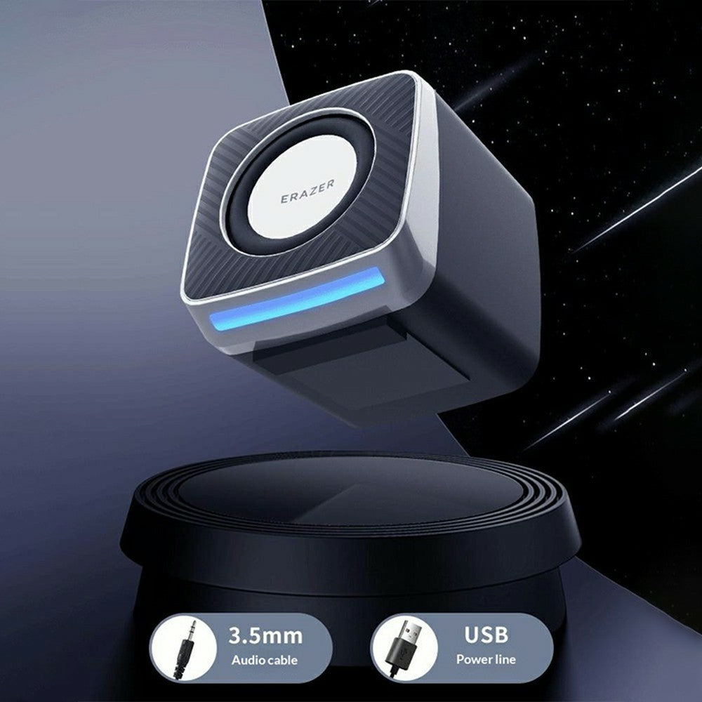 ERAZER A200 Desktop Computer Speakers – 7-Color LED, Metal Diaphragm