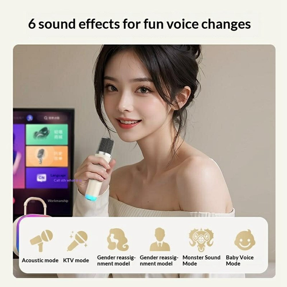 ERAZER K20 Wireless Karaoke Speaker – Dual Mic, RGB Light