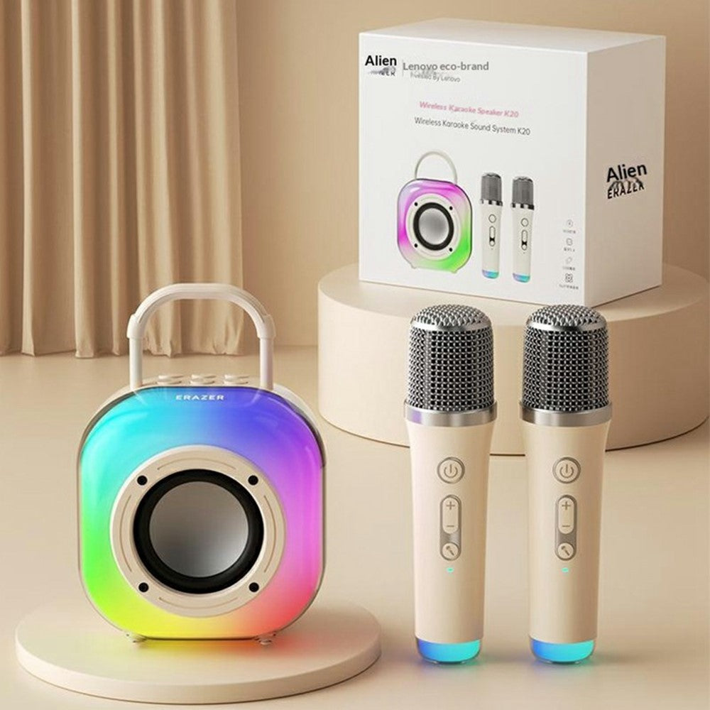 ERAZER K20 Wireless Karaoke Speaker – Dual Mic, RGB Light