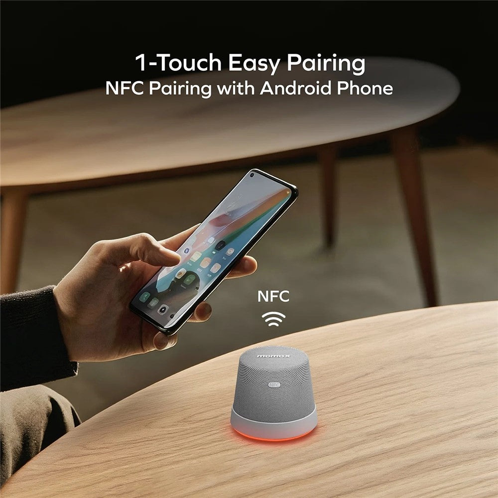MOMAX 1-Vibe Magnetic Wireless Speaker – IPX7 Waterproof, RGB Light