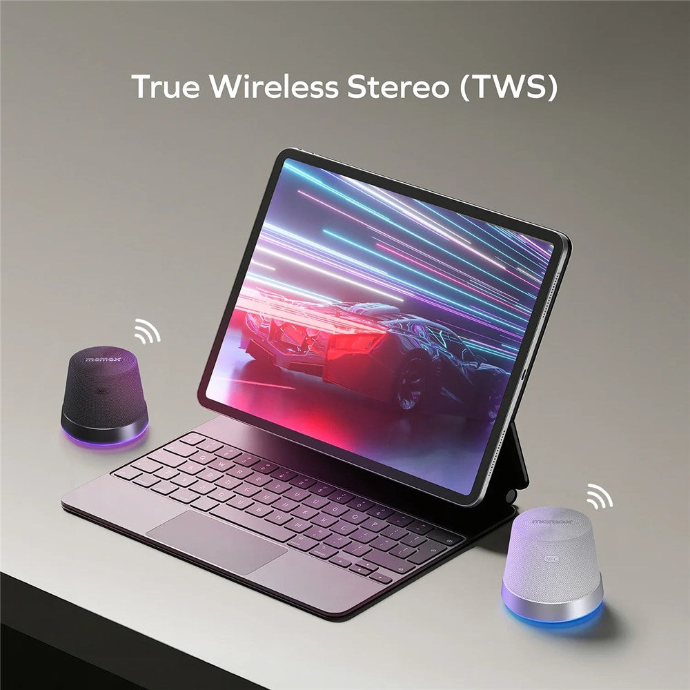 MOMAX 1-Vibe Magnetic Wireless Speaker – IPX7 Waterproof, RGB Light