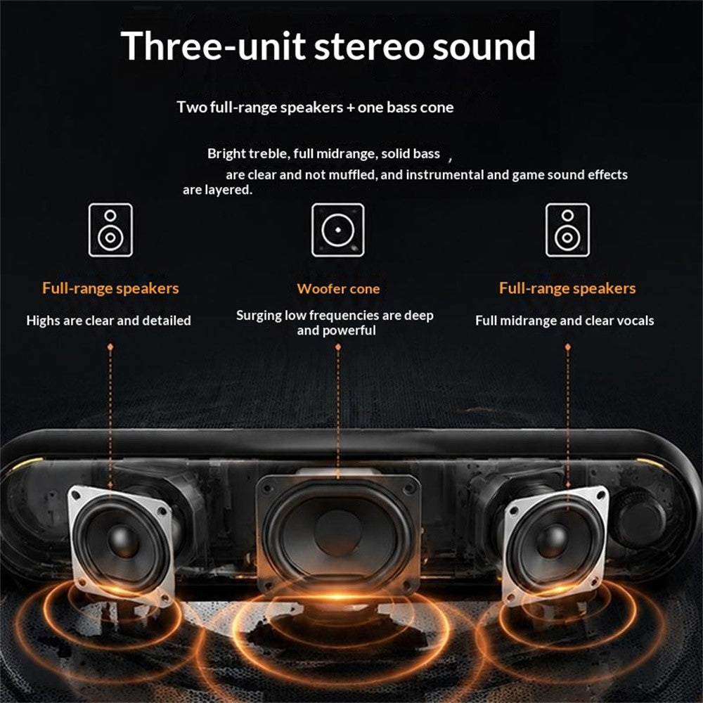 ERAZER W119 Desktop Soundbar – RGB Light, USB & Bluetooth 5.3