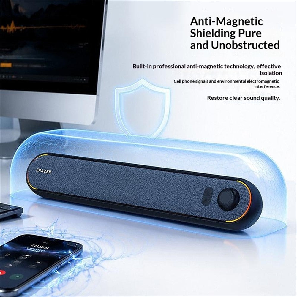 ERAZER W119 Desktop Soundbar – RGB Light, USB & Bluetooth 5.3