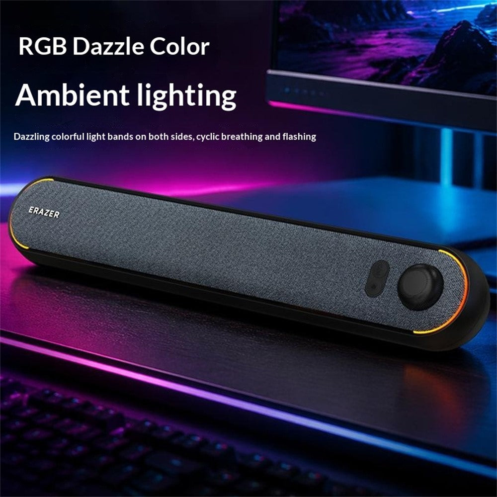 ERAZER W119 Desktop Soundbar – RGB Light, USB & Bluetooth 5.3