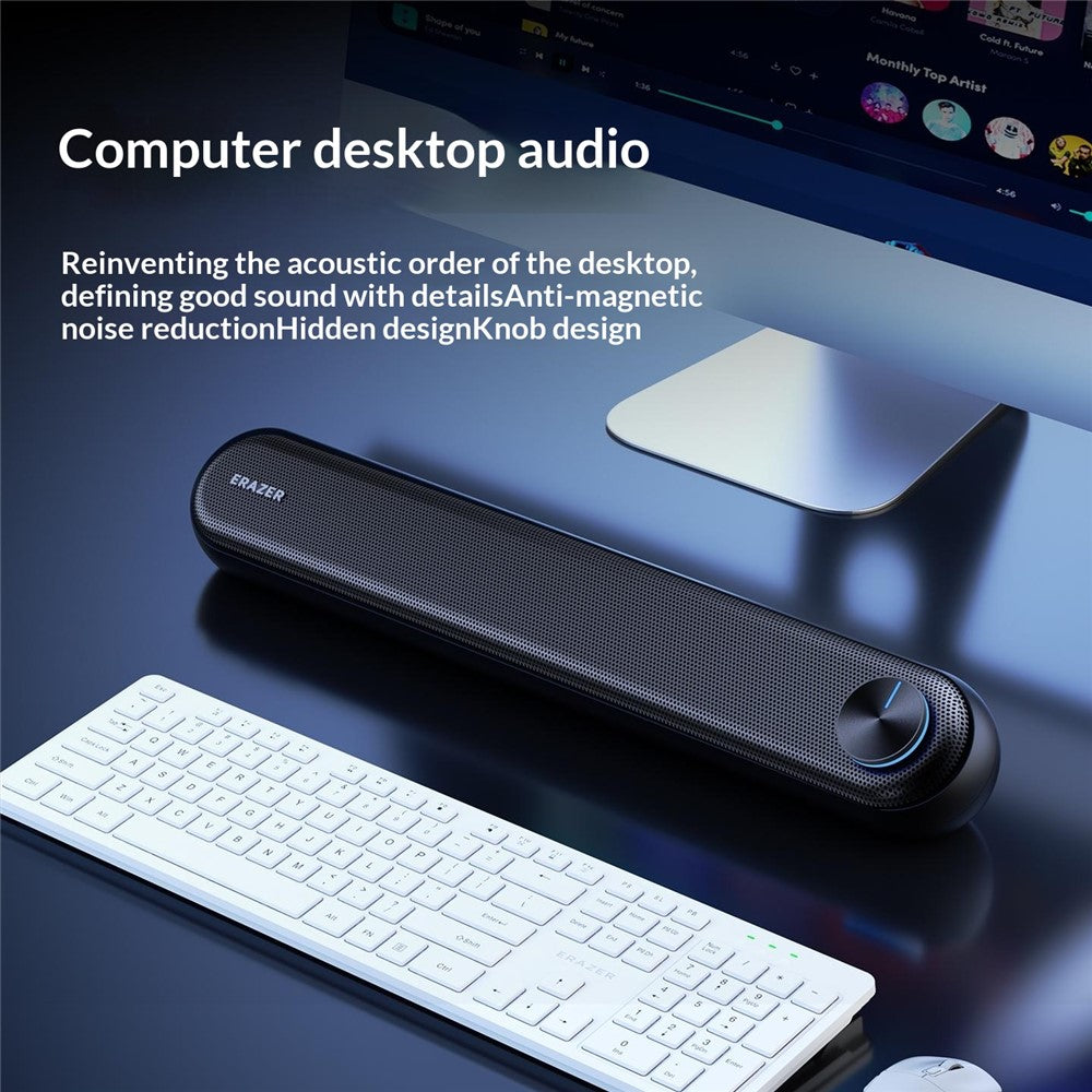 ERAZER W117 RGB Desktop Gaming Soundbar – USB & 3.5mm, Bluetooth 5.3