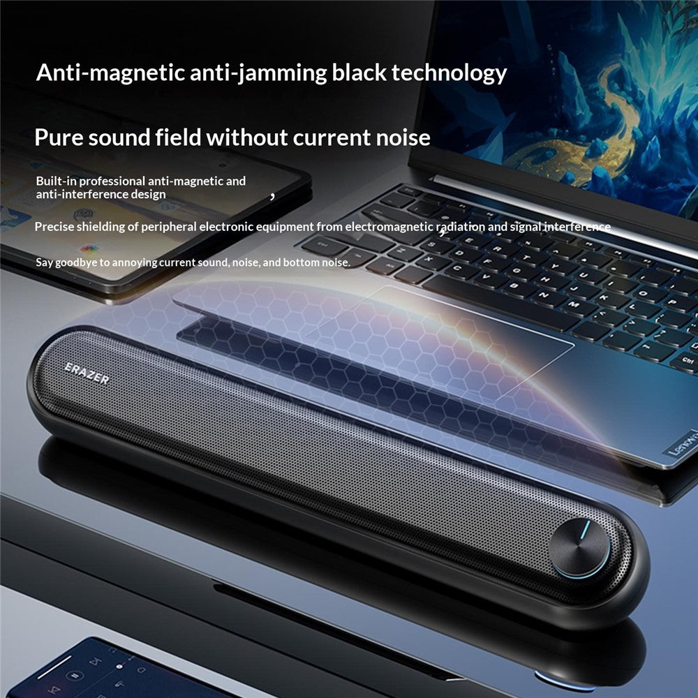 ERAZER W117 RGB Desktop Gaming Soundbar – USB & 3.5mm, Bluetooth 5.3