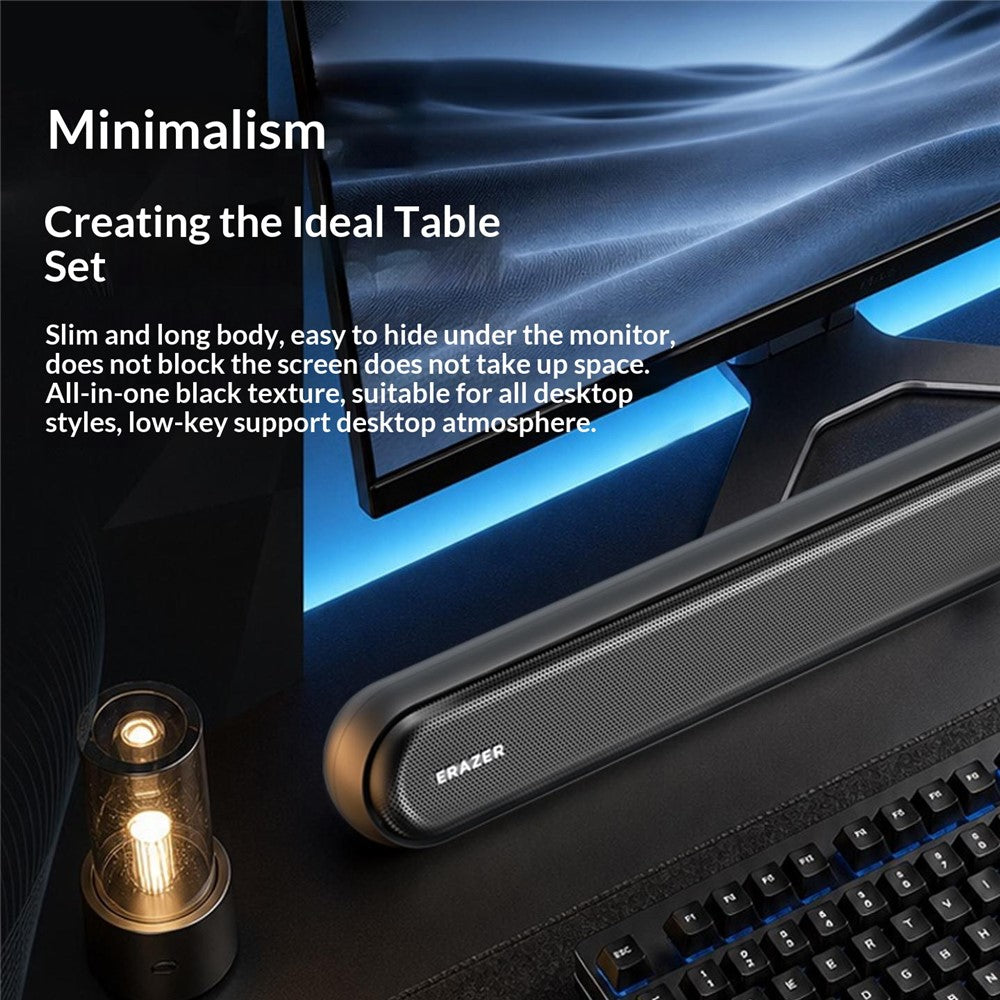 ERAZER W117 RGB Desktop Gaming Soundbar – USB & 3.5mm, Bluetooth 5.3